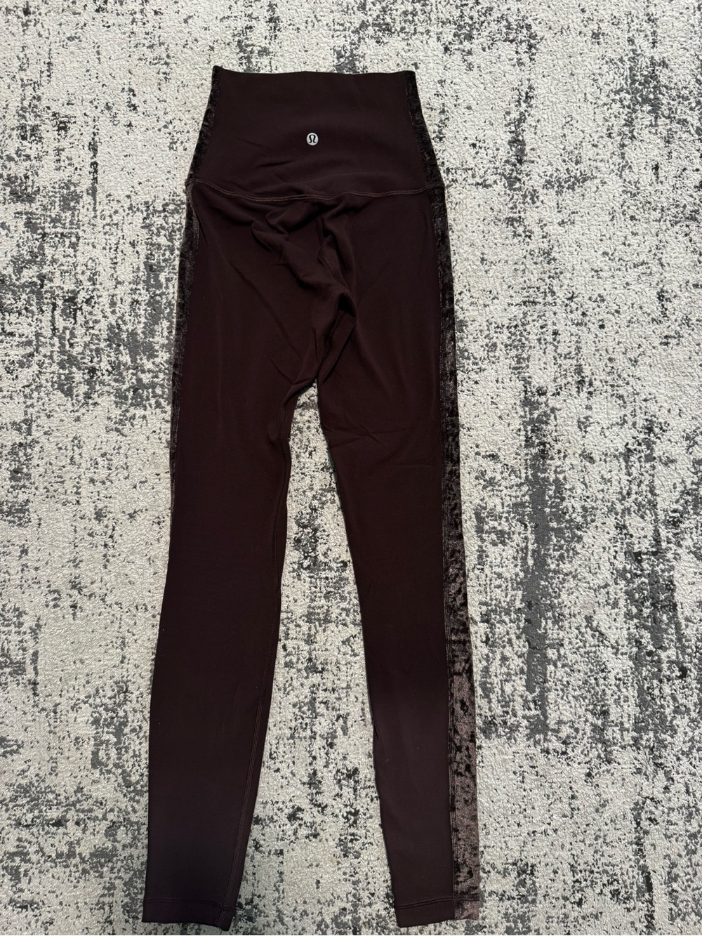 lululemon athletica Brown High-Rise Leggings with Velvet Side Panels